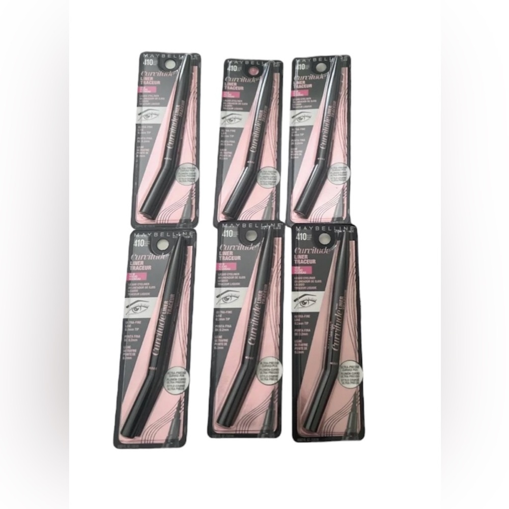 Maybelline Curvitude Liquid Eye Liner Ultra Fine 410 BLACK X6 NEW